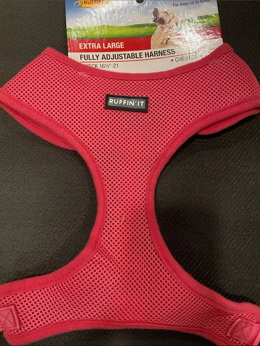 Ruffin' It Extra Large Adjustable Mesh Dog Harness - Pink